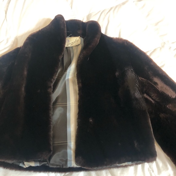 Authentic Beautiful brown Bensky Furr coat size S - Picture 1 of 6